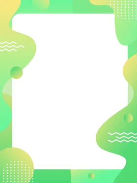 绿色背景孟菲斯清新边框