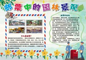 邮票中的园林景观手抄小报