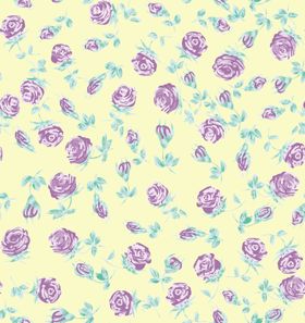 淡紫色花朵黄色背景图案