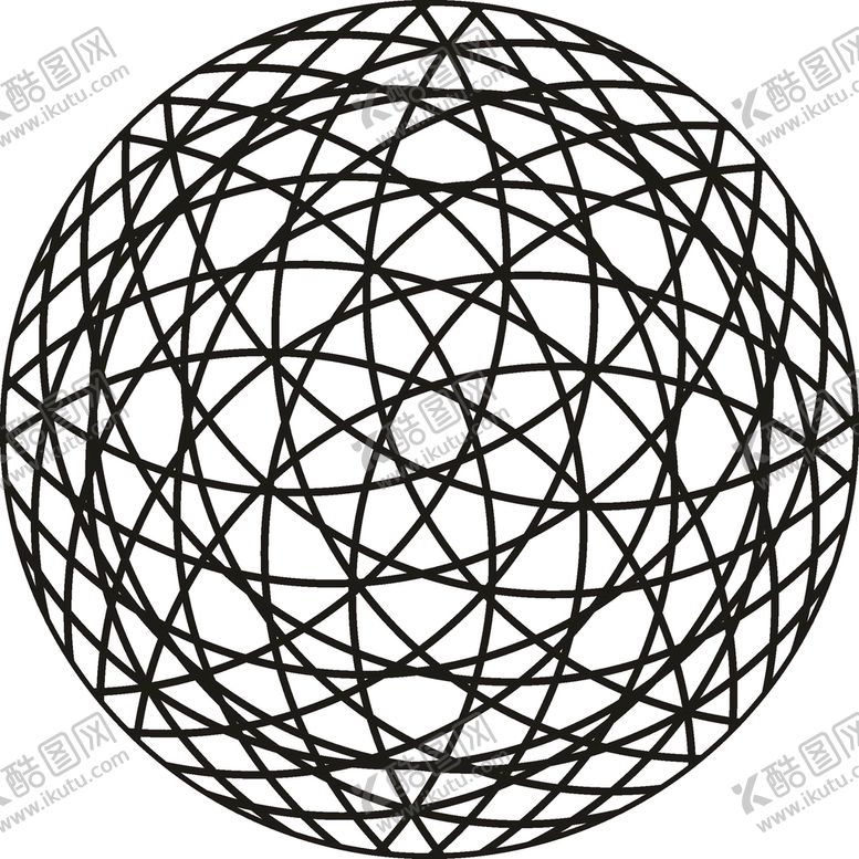 编号：26489709121516097542【酷图网】源文件下载-立体球 线条球形圆