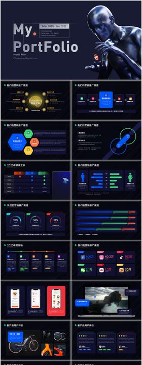 黑色商务总结汇报PPT