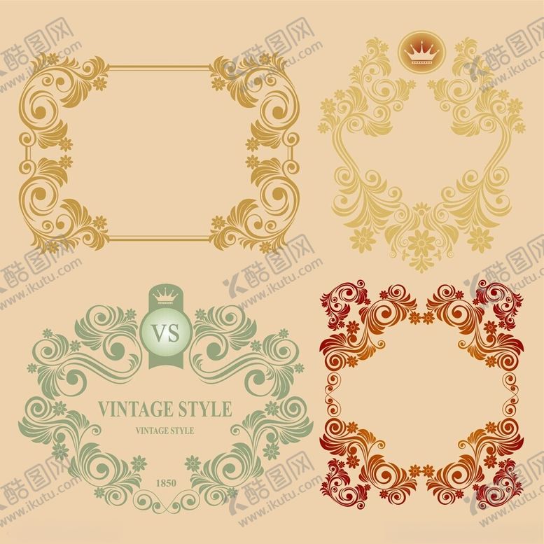 编号：15196004030743396527【酷图网】源文件下载-复古华丽装饰性边框图案