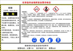 硫酸化学品作业场所安全警示标志