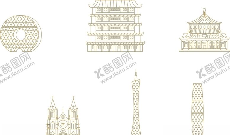 编号：80990310231839109958【酷图网】源文件下载-广州地标建筑