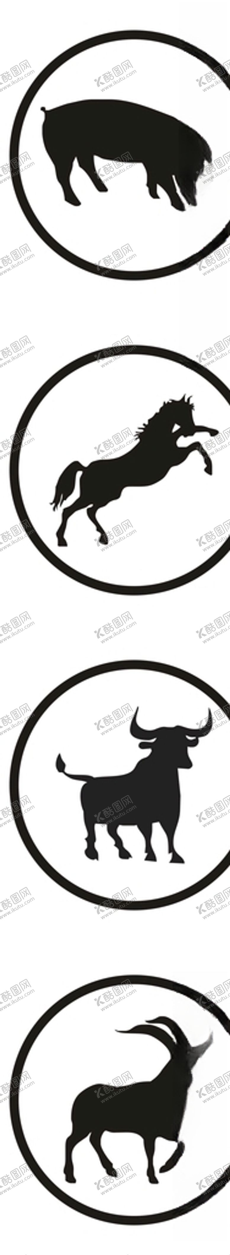 编号：92553607130729116685【酷图网】源文件下载-猪马牛羊矢量图
