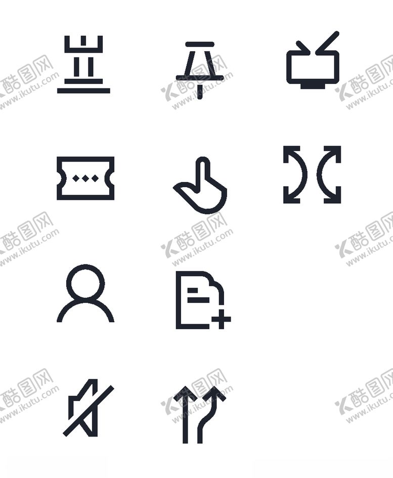 编号：96094107131736431532【酷图网】源文件下载-线性办公图标