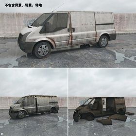 C4D模型破旧的面包车