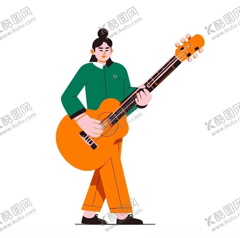 编号：52608202170358396530【酷图网】源文件下载-弹吉他的女孩