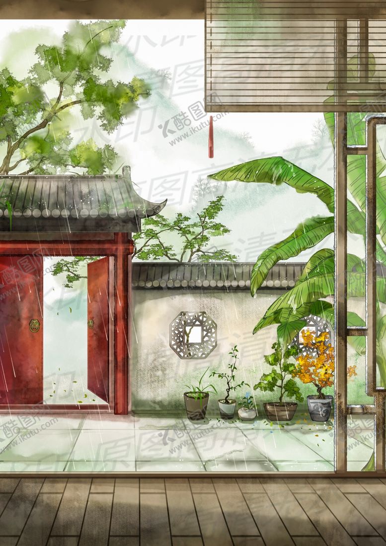 编号：53265810300246514715【酷图网】源文件下载-古风夏日庭院
