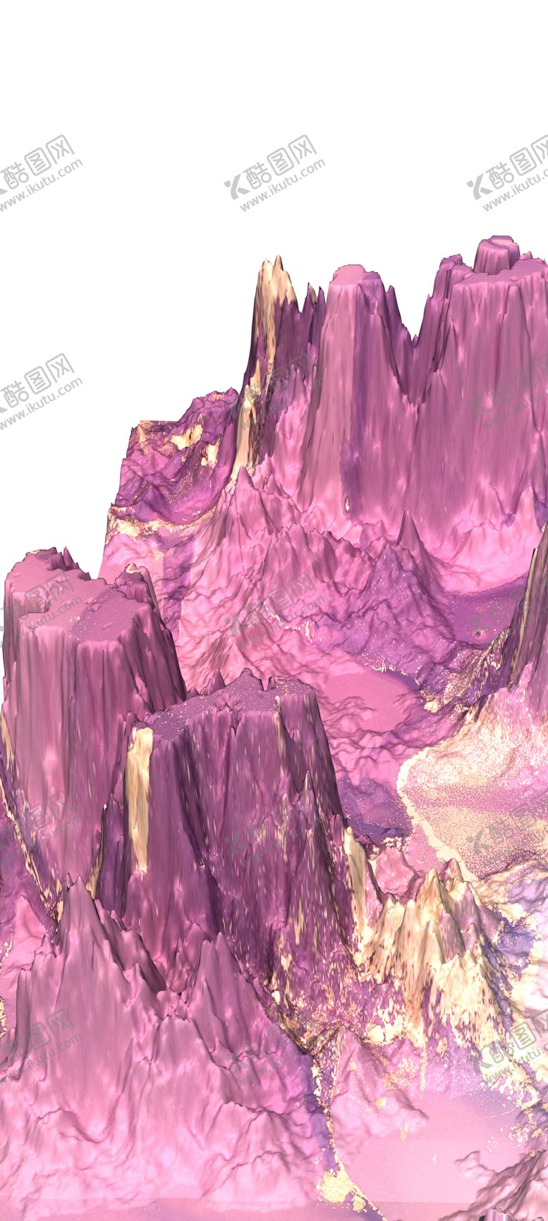 编号：23091309180311482516【酷图网】源文件下载-粉色鎏金山体