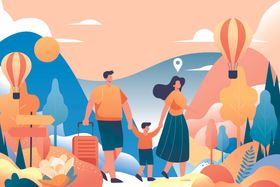 家庭户外旅行欢乐时刻