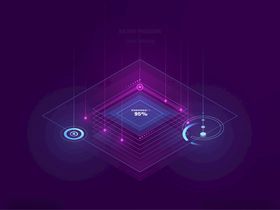 算力紫色科技感几何图形界面