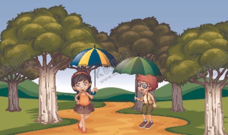 编号：59246607131324553261【酷图网】源文件下载-卡通雨季儿童