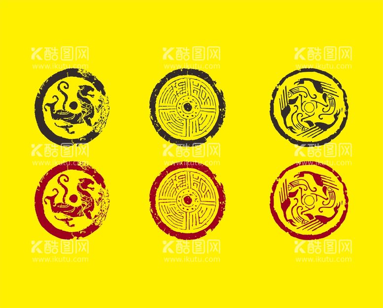 编号：80116212212237275934【酷图网】源文件下载-瓦当矢量传统图案