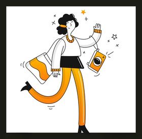 手绘女孩女人