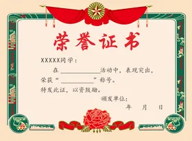 荣誉证书培训模板内页芯聘模板