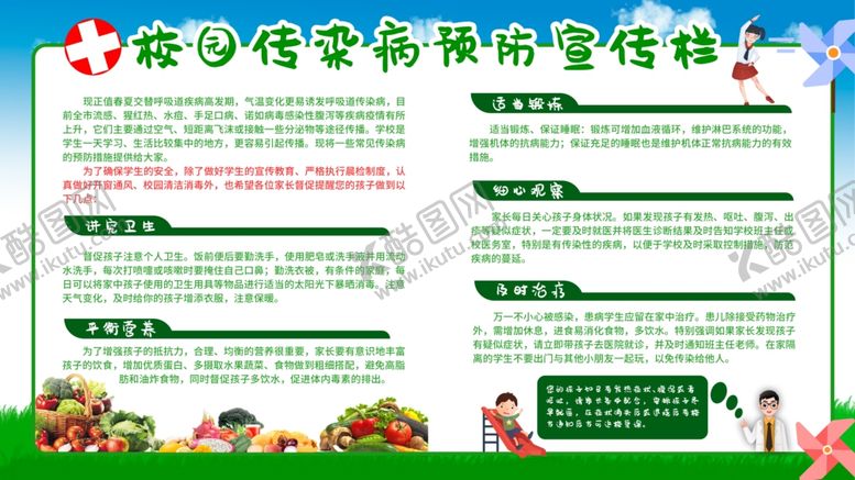编号：79322304190704144841【酷图网】源文件下载-校园传染病防治宣传栏