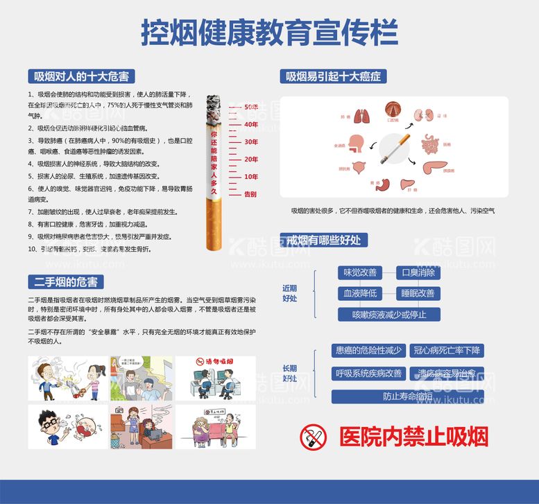 编号：81531411241939553573【酷图网】源文件下载-控烟教育宣传栏文化墙背景板