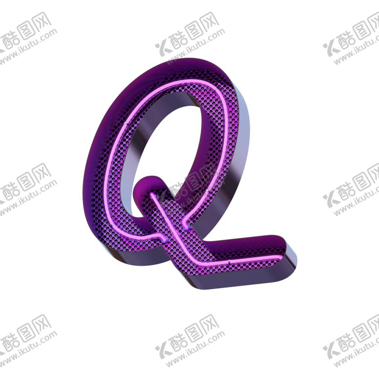 编号：57932009210209271149【酷图网】源文件下载-高清立体紫色霓虹灯字母元素