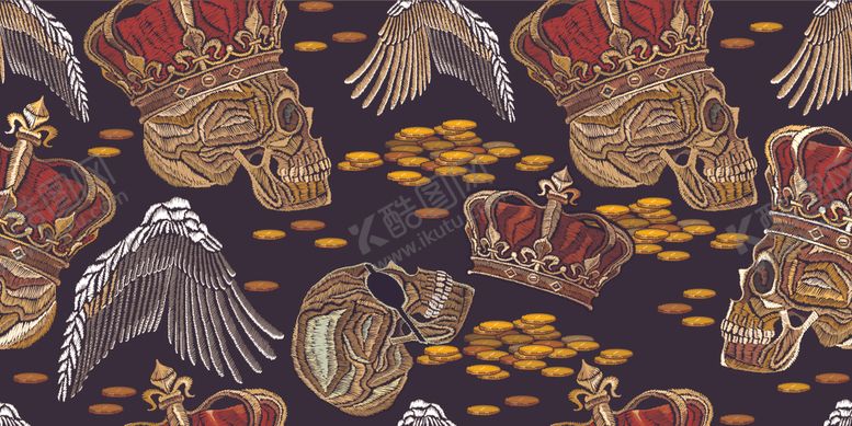 编号：22299806190201572624【酷图网】源文件下载-骷髅绣花