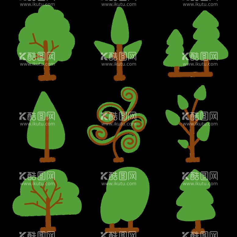 编号：45233411121215276301【酷图网】源文件下载-植树节绿色树木图标