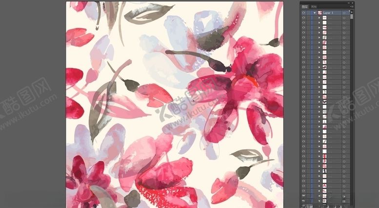 编号：26260110092008403141【酷图网】源文件下载-唯美春意红色花卉碎花绿色枝叶彩