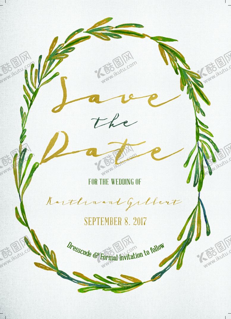 编号：68637710052313481629【酷图网】源文件下载-小清新水彩邀请函设计