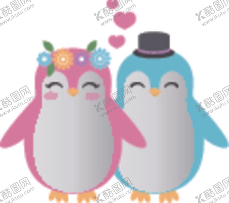 编号：37463009232315364134【酷图网】源文件下载-情侣企鹅