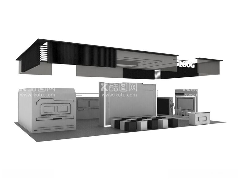 编号：83896712200231185803【酷图网】源文件下载-27x16m展台3d模型