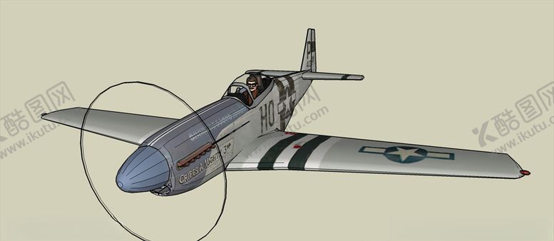 编号：29470009160709128502【酷图网】源文件下载-野马p51飞机模型