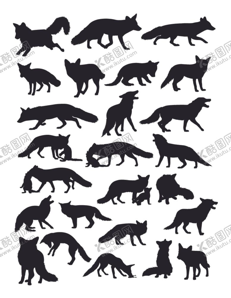 编号：74875010021343175937【酷图网】源文件下载-动物剪影