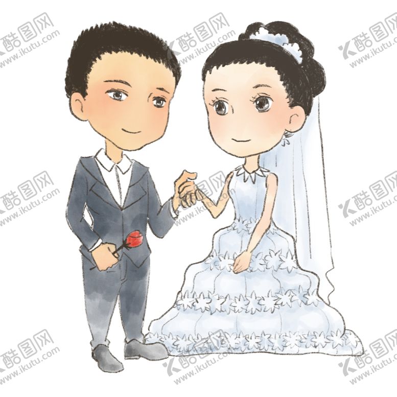 编号：82124610292022591440【酷图网】源文件下载-卡通新郎新娘