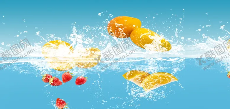编号：33511012131206486810【酷图网】源文件下载-水花水果蓝色