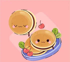 食物插画饭团手绘美蛋糕手绘料理