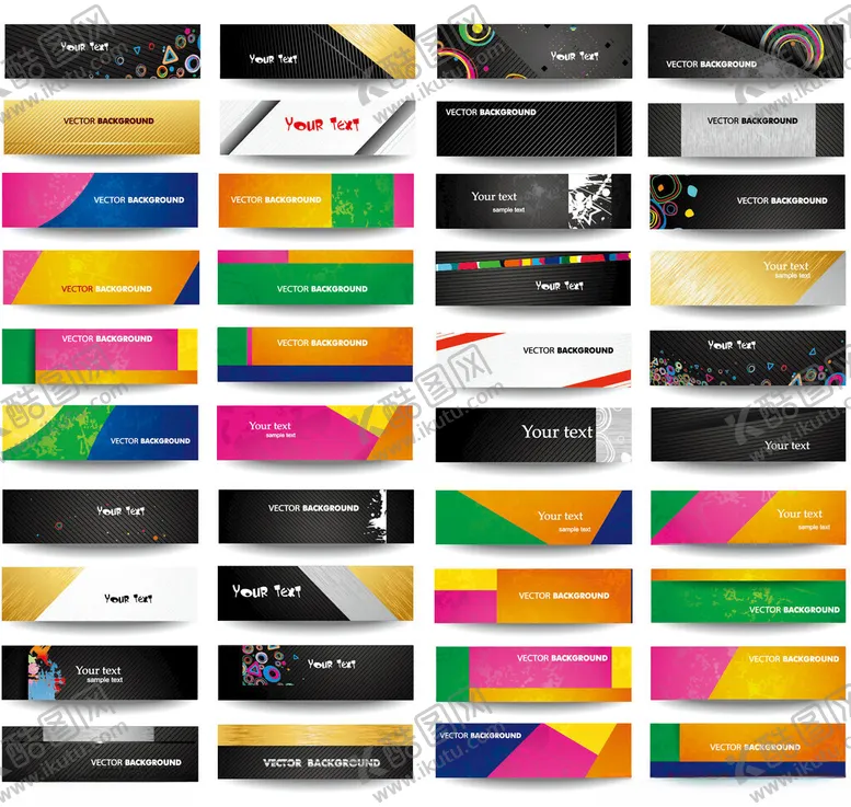 编号：90446604272117514381【酷图网】源文件下载-多彩几何风格横幅设计模板