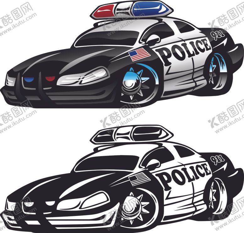 编号：71526005110859085582【酷图网】源文件下载-卡通警车