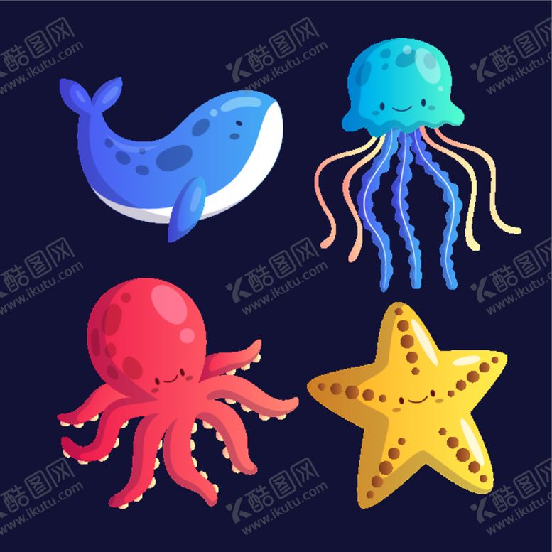 编号：57701812081342575671【酷图网】源文件下载-海洋生物合集
