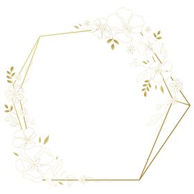 金色边框植物花环