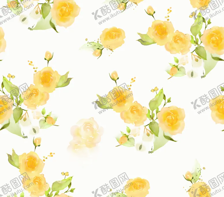 编号：92852110180432327375【酷图网】源文件下载-黄色水彩花