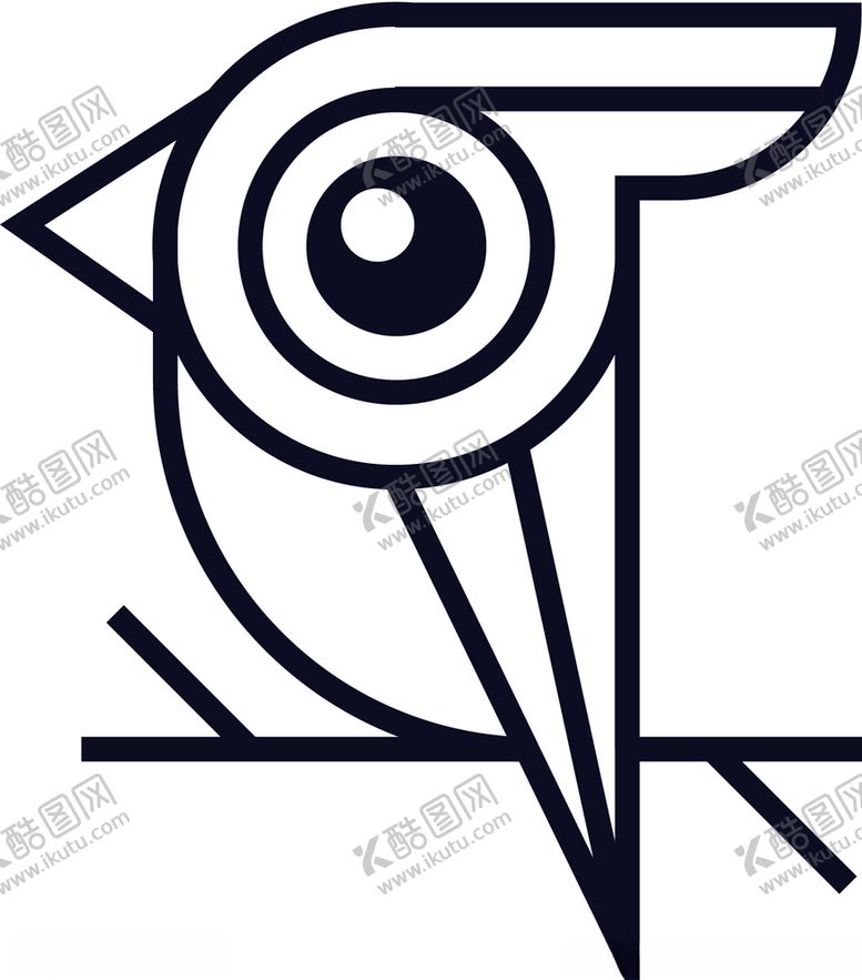 编号：50682010091438323969【酷图网】源文件下载-猫头鹰鸟动物卡通线稿