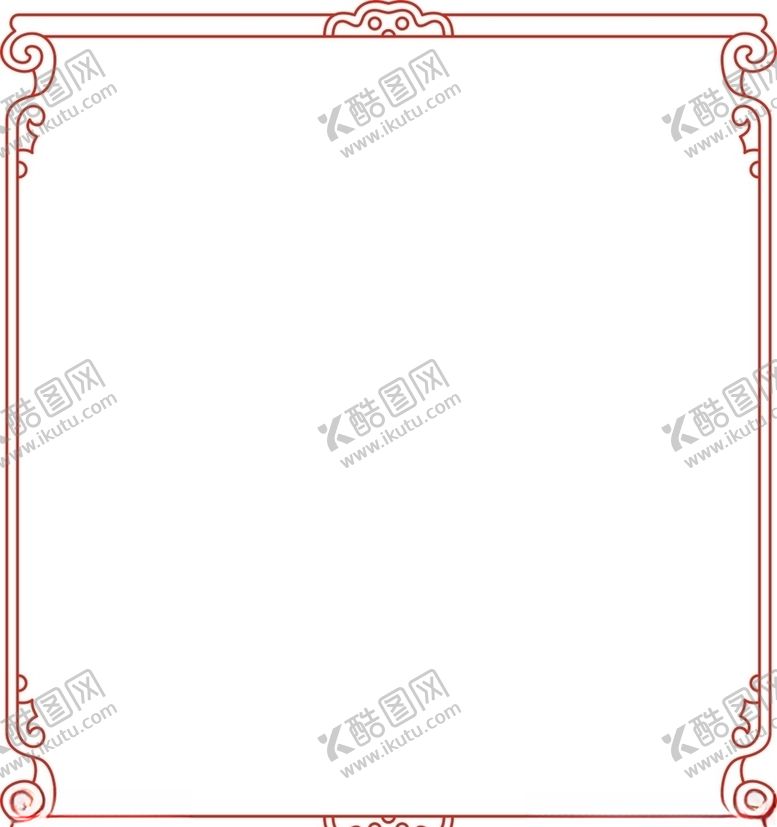编号：47417707041450435603【酷图网】源文件下载-红色古风边框装饰图