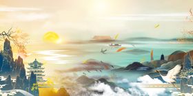 海上日出景观图