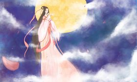 嫦娥中秋复古国风传统背景素材