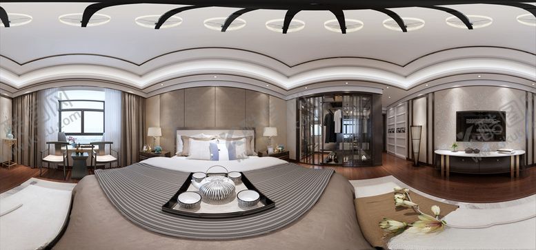 编号：11641510300727562335【酷图网】源文件下载-新中式卧室