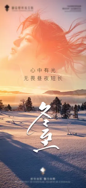 冬至节气海报美业医美侧脸二十四
