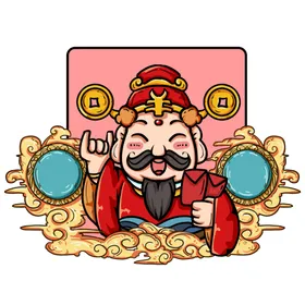 国潮风元素中式花卉材仙鹤