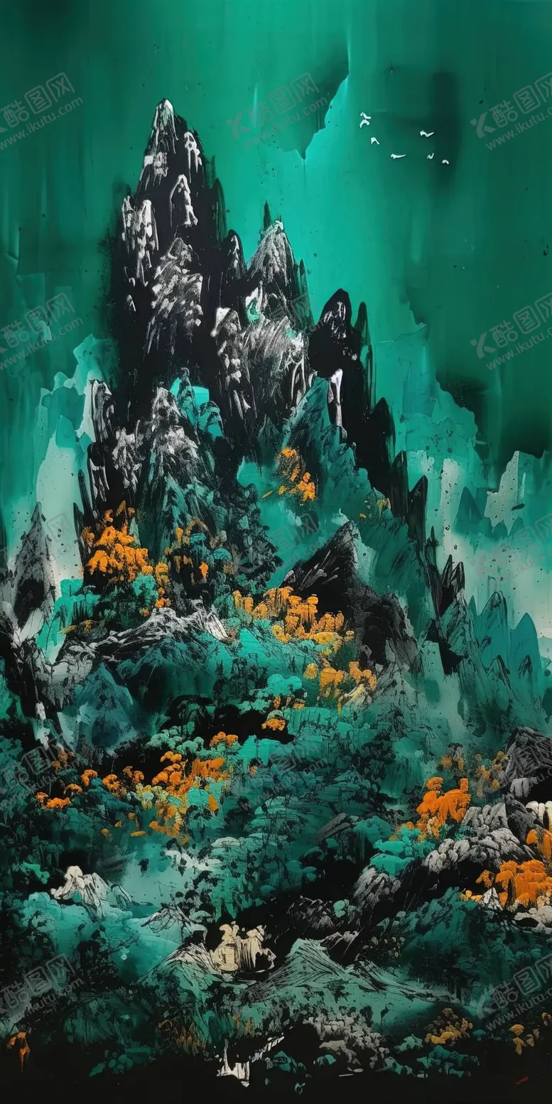 编号：11478111110654358799【酷图网】源文件下载-彩墨山水画