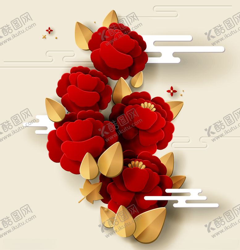 编号：21669009300013465694【酷图网】源文件下载-创意扁平风格牡丹花