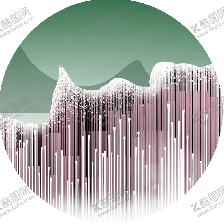 编号：90102010230745357766【酷图网】源文件下载-水彩山脉圆形挂画装饰画