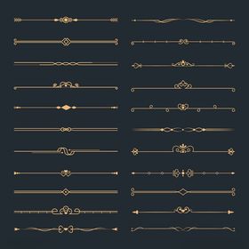 金色精美装饰线条素材集